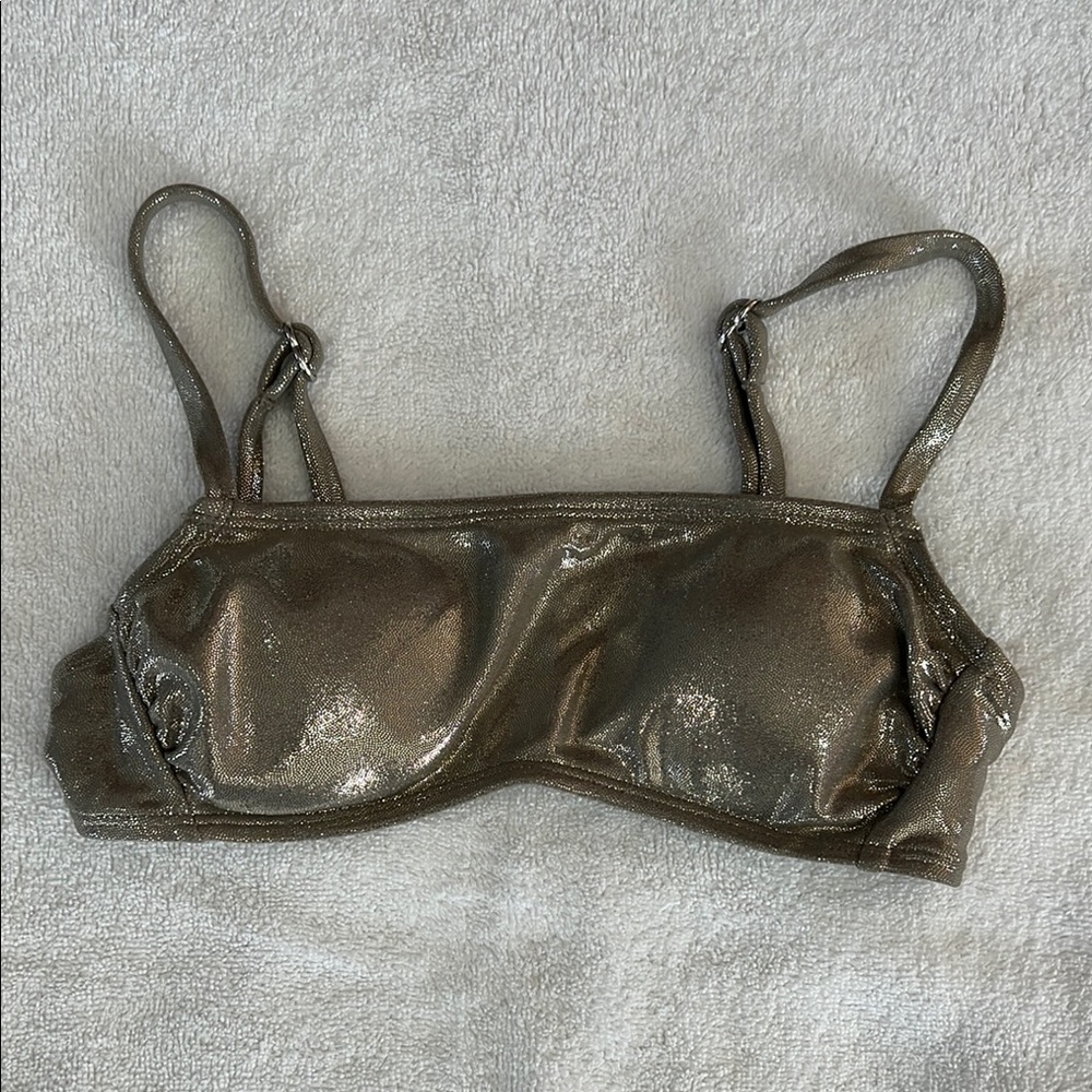 Xhilaration Women’s Metallic Bronze Bikini Top- Size XS